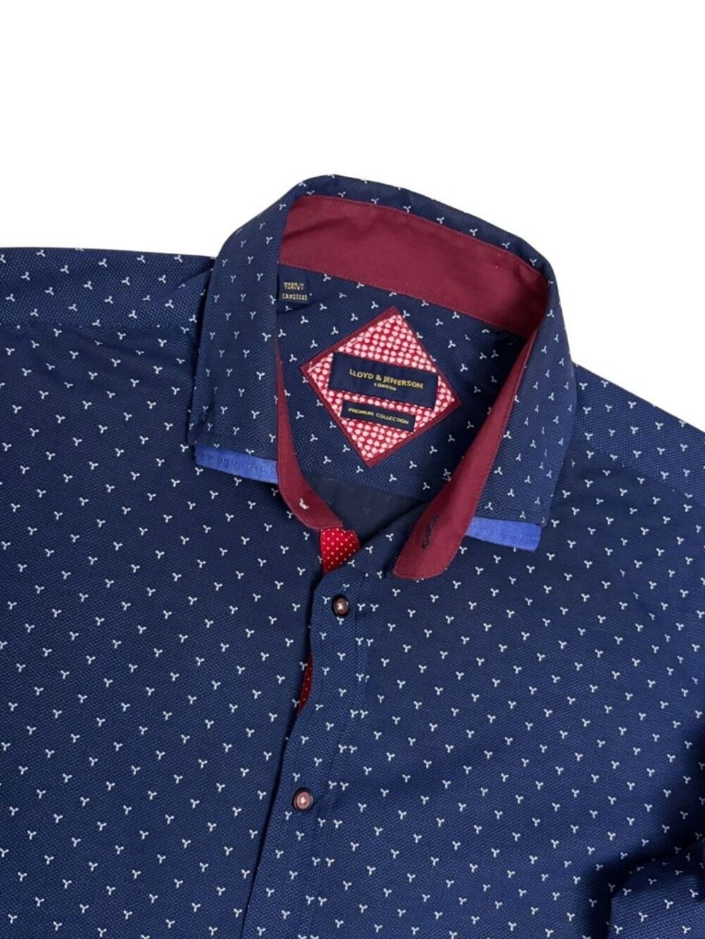 LLOYD & JEFFERSON LONDON Dress Shirt Blue Business Casual Long Sleeve Mens Large